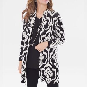 NWT Chico’s Contrast Jacquard Cardigan Size M
